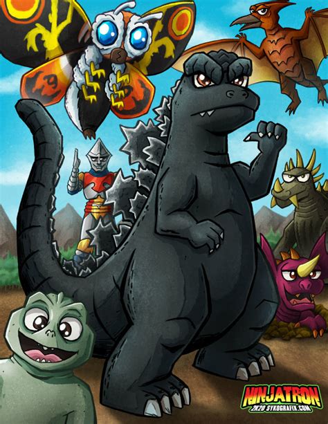 Godzilla And Friends By Ninjatron On Newgrounds