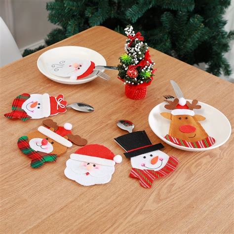 3pcs New Year Merry Christmas Santa Claus Knife Fork Cutlery Set Skirt
