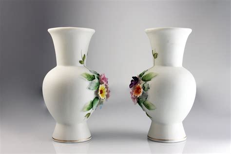 Raised Floral Bud Vases, Lefton, Gold trimmed, Bisque Porcelain