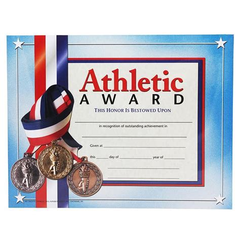 Certificates Athletic Award 30pk Certificate Of Recognition Template