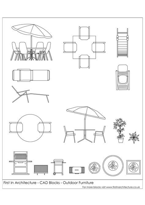 Outdoor Furniture Cad Blocks Cad Blocks Furniture First In