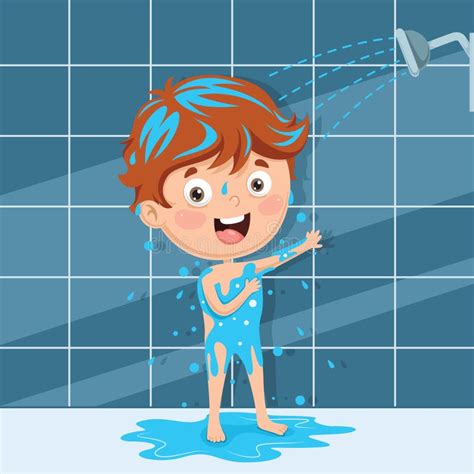 Vector Illustration Of Kid Bathing Stock Vector Illustration Of Child
