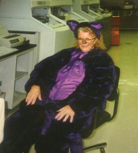 Made the purple cat costume for work. All purple fluff. | Cat costumes