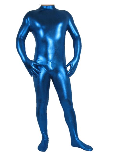 Blue Shiny Metallic Zentai Suit