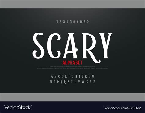 Scary Movie Alphabet Font Typography Horror Vector Image