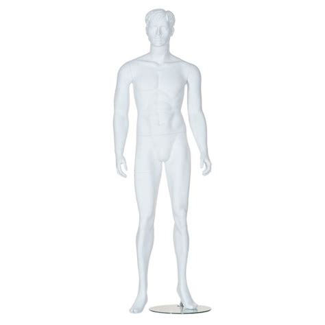 Stylized Man Mannequin With Matte White Finish