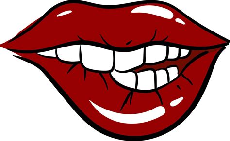 Bitting Lips Illustration Vector On White Background 13719749 Vector