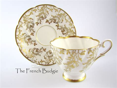 Royal Stafford Gold And White Vintage Teacup And Saucer Set Etsy