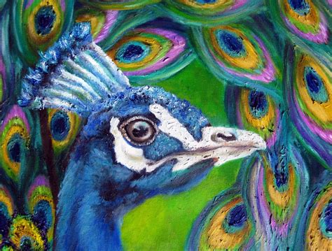Peacock Print Of Original Oil Painting By Lindsey Peacock Etsy