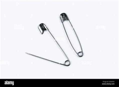 Open And Closed Safety Pins Safety Pin Isolated On White Background