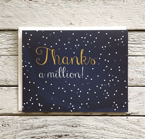 Thanks A Million Greeting Card Greeting Card Size Thank You Cards Cards
