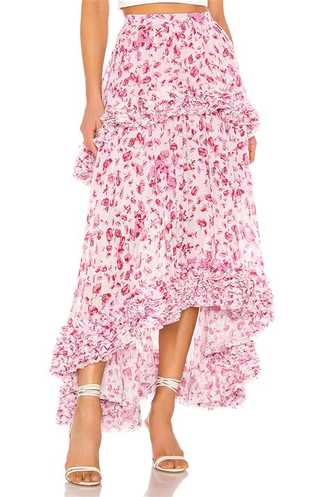 Amur Nita Skirt In Frozen Rose Pressed Floral From