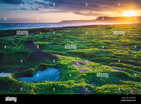 Sunrise At Laomei Green Reef Northern Coast Taiwan Stock Photo Alamy