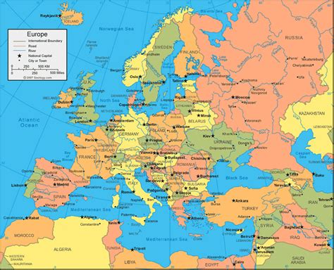 Map of europe and asia/eurasia geography. Map - Eastern Europe and Russia