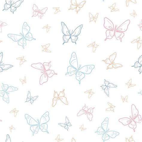 Premium Vector Vector Butterfly Seamless Repeat Pattern Pastel Background
