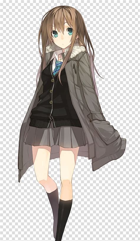 Hoodie Long Hair Anime Girl