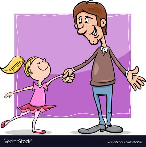 Father And Daughter Cartoon Royalty Free Vector Image