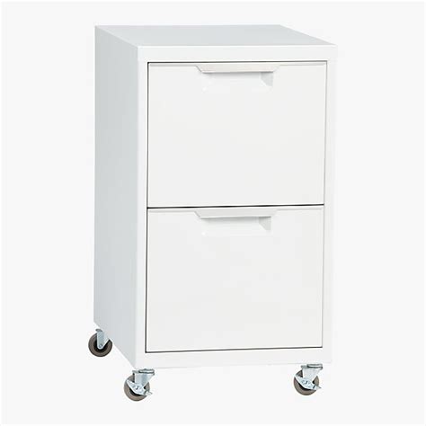 Whether metal or wood, a filing cabinet with two drawers takes up a small amount of space while holding a large amount of papers. TPS white 2-drawer filing cabinet | CB2