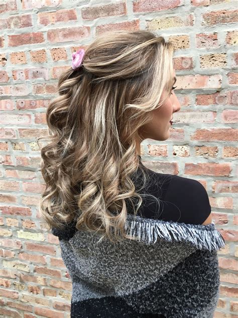 A Beautiful Cozy Half Up Half Down Curly Hairstyle Hair Makeup By