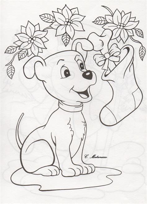 A Drawing Of A Dog With Flowers On Its Head