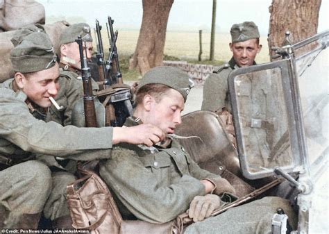 Stunning Colourised Images From Wwii Show Allied Troops Celebrating The