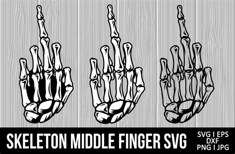 Skeleton Middle Finger Svg Cut Design Graphic By Design Crown Creative Fabrica