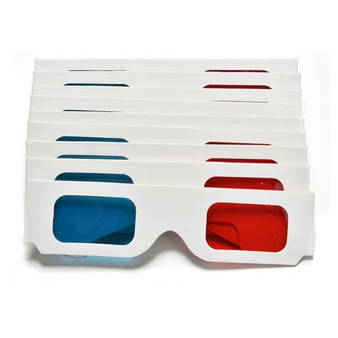 10pcs Universal Anaglyph Cardboard Paper Red Blue Cyan 3d Glasses For Movie New Ebay