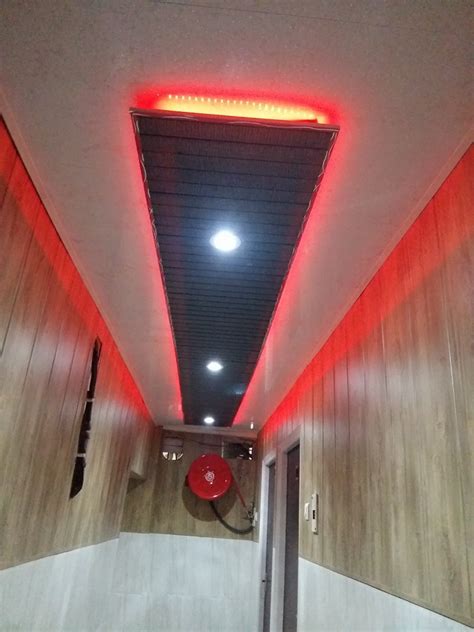 Decorative false ceiling with pvc panel. Pvc Paneling Ceiling Design | Shelly Lighting