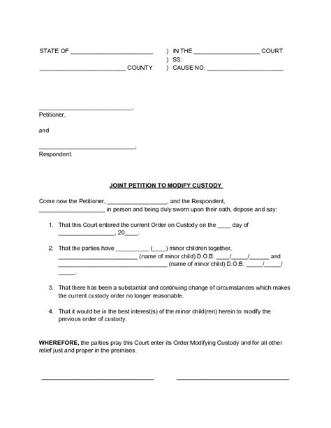 Child Custody Agreement Form Free Printable Documents