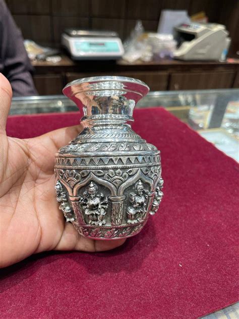 Pure Silver Lakshmi Kalash Pure Silver Ashta Lakshmi Kalasam Etsy