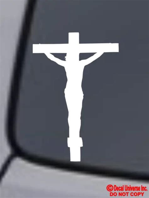 Jesus Cross Crucifix Vinyl Decal Sticker Car Window Wall Bumper