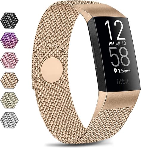 Meliya Metal Loop Bands Compatible With Fitbit Charge 4 Fitbit Charge