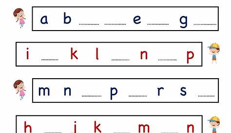 Kindergarten Letter worksheets - Write Missing Letter