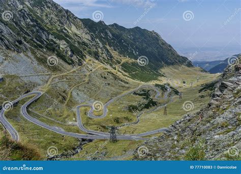 Transfagarasan High Altitude Winding Road In Carpathians Mountains