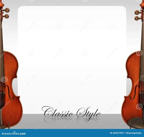 Border Design With Violins Stock Vector Illustration Of Instrument