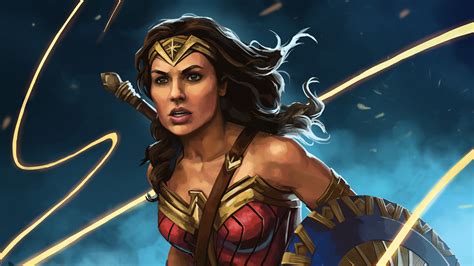 Wonder Woman Illustration Wallpaperhd Superheroes Wallpapers4k