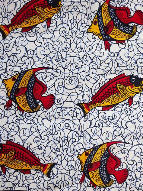 Grilled southern fish tacos with cabbage slaw. White ankara fish print fabric, fish fabric, african ...
