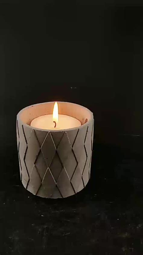 2022 Popular Concrete Cement Candle Jars Unique Candle Vessel Container With Wax Buy New