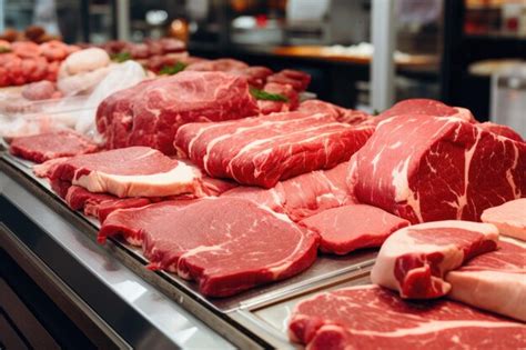 Premium AI Image Fresh Quality Meat Showcased At A Butchers Shop