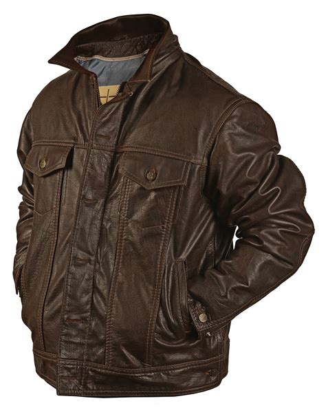 Sts Ranchwear Mens Maverick Brown Leather Jacket Big And Tall 4xl