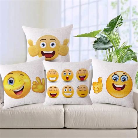 18emoticon Pillow Case Smiley Emoji Coussin Kussen Cushion Covers Home