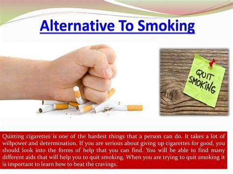 Ppt Alternative To Smoking Powerpoint Presentation Free Download
