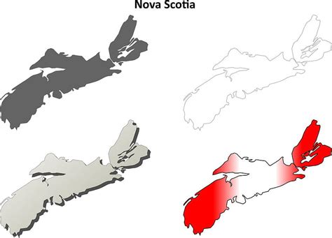Nova Scotia Blank Outline Map Set Vector Ai Eps Uidownload