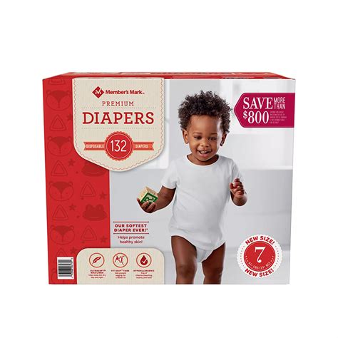 Members Mark Premium Baby Diapers Size 7 41 Pounds 132 Count Ebay