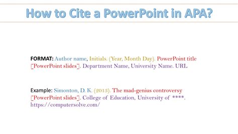 How To Cite A Powerpoint In Apa