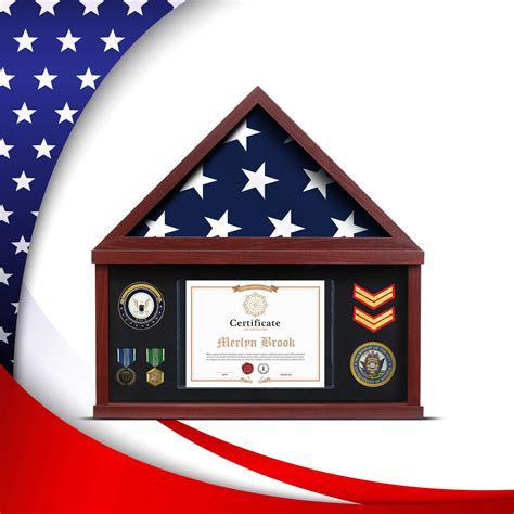 Buy Flybold Flag Display Case Large Military Shadow Box Burial Memorial