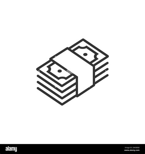 Money Stack Icon In Flat Style Exchange Cash Vector Illustration On