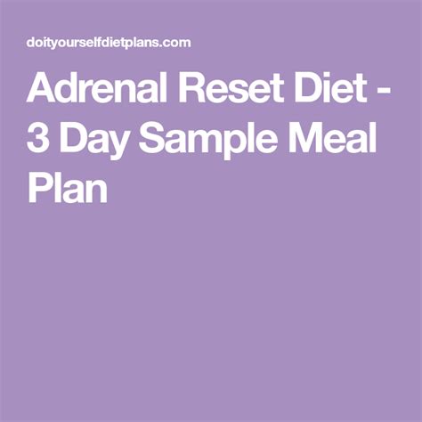 Adrenal Reset Diet Sample Meal Plan Adrenal Support Diet Adrenal