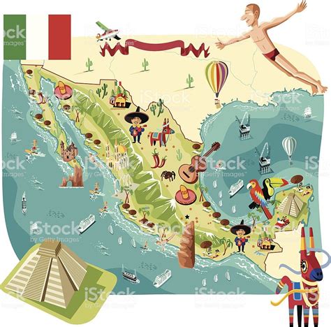 Cartoon Map Of Mexico Mapa De Mexico Mapa Dibujo Mapas Del Mundo