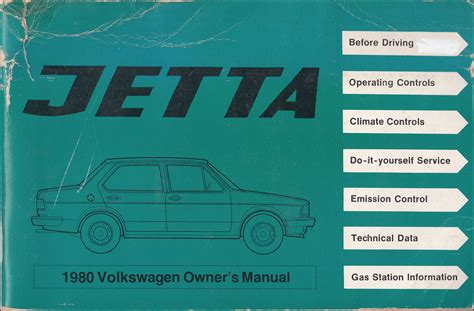 1980 Volkswagen Jetta Owners Manual Original